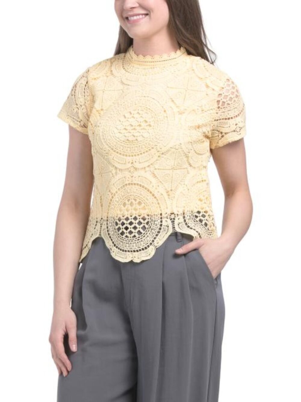 ULTRA PINK Medallion Crochet Top